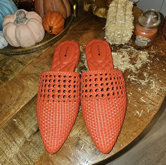 BIRDIES The Swan Super Cute Tangerine Mules 9.5 NICE - Picture 2 of 4